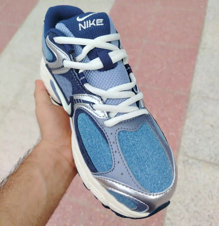 کفش وارداتی نایک وی5 ( Nike V5 ) آبی نقره ای سفید