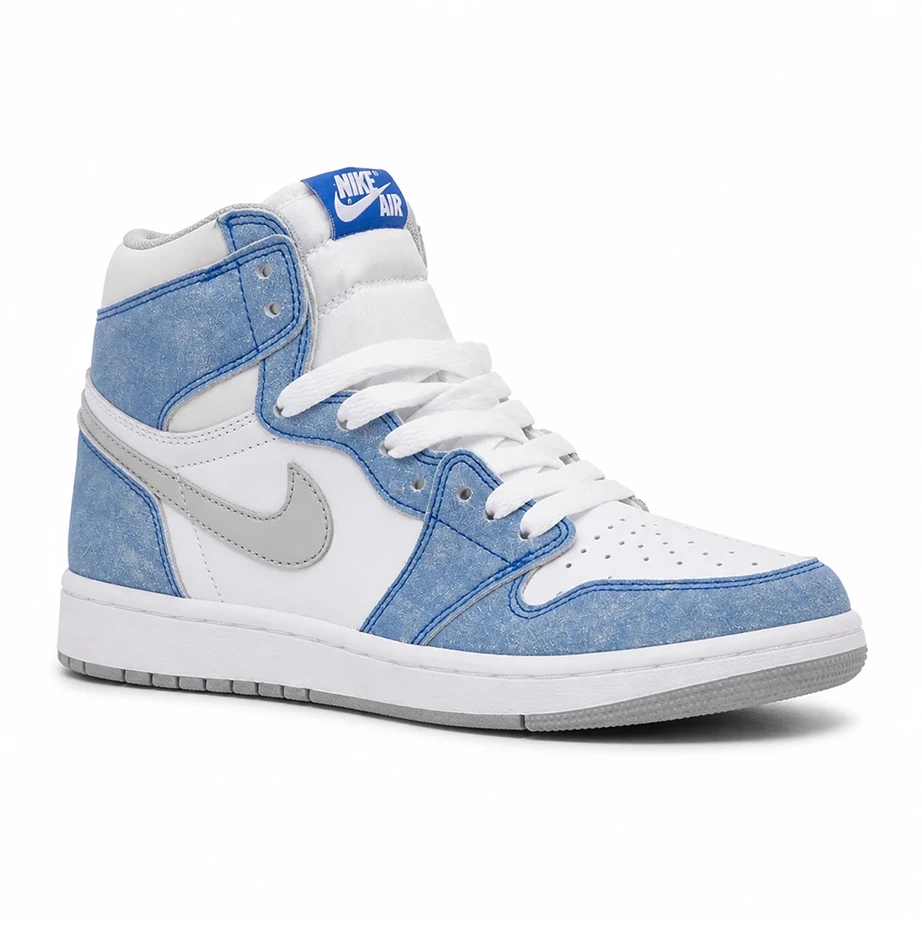 کفش وارداتی نایک ایر جردن1 های تاپ Nike Air Jordan1 High Top آبی سفید