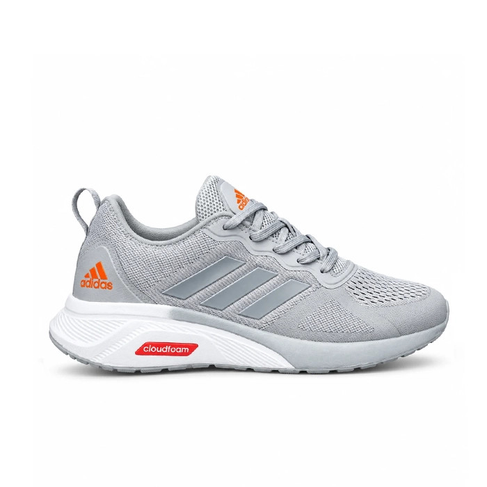 کفش کتانی وارداتی رانینگ و پیاده روی آدیداس مدل کلودفوم Adidas Cloudfoam سبک و تنفسپذیر (طوسی سفید)