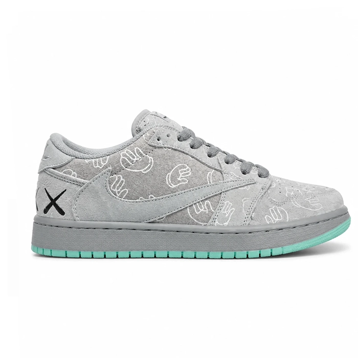 کفش کتانی وارداتی اسپرت و اسنیکرز مردانه نایکی ایر جردن لو Nike Air Jordan (خاکستری طرح گرافیکی)